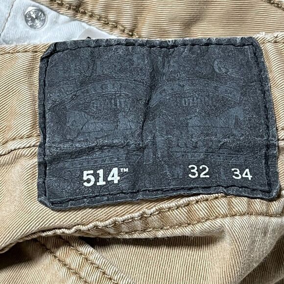 Levi's Mens 514 0531 Khaki Brown Work Straight Fit Denim Jeans Size 33 x 34 - Picture 11 of 13